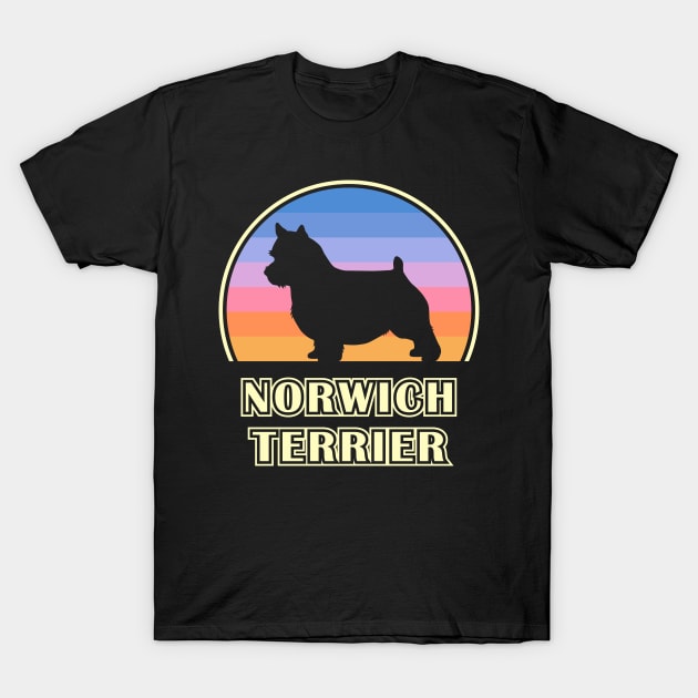 Norwich Terrier Vintage Sunset Dog T-Shirt by millersye